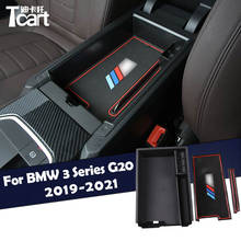 Compartimento central para coche, caja de almacenamiento con reposabrazos, bandeja organizadora, alfombrillas antideslizantes para bmw nueva Serie 3 g20 2019 2020 2021, accesorios 2024 - compra barato