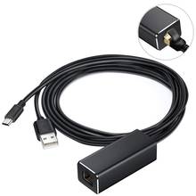 Спортивная видеокамера с разъемом Micro USB для RJ45 сетевая карта адаптер 10/100 Мбит/с Ethernet-адаптер USB 2,0 LAN RJ45 переключатель тактичности для огонь ТВ Google Chromecast 2024 - купить недорого