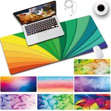 Mouse Pad Gaming Gamer Pad Watercolor Pattern Durable PU Leather Large Gaming Mouse Pad Waterproof Desk Mat Computer Mousepad 2024 - buy cheap