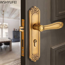 WSHYUFEI-cerraduras de puerta Retro de aleación de Zinc, cerradura de manija de puerta de lujo Interior de estilo nórdico para dormitorio, cerradura de seguridad silenciosa para el hogar 2024 - compra barato