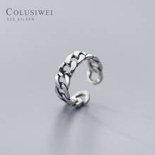 Colusiwei Classic 925 Sterling Silver Retro Chain Open Adjustable Finger Ring for Women Korea Style Ring Fine Jewelry Party Gift 2024 - buy cheap