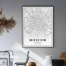 Modern Moscow St Petersburg City Map Russia Canvas Prints Painting Wall Art Pictures Posters for Living Room Home Decorative 2024 - buy cheap
