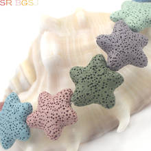 Free Shipping  20mm 25mm Large Star  Shape Colorful Natural Lava Bead Multi Color   Rock Loose Jewelry DIY Beads 2024 - compre barato