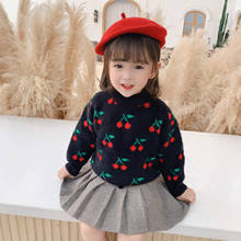 Retro Cherry Knitting Kids Sweaters Spring Winter Baby Boys Girls Warm Tops Bottoming Children Clothes High Quality 2024 - buy cheap