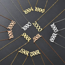 1987 To 2000 Number Date of Birth Necklace Stainless Steel  Year Number Necklaces for Women Couple Custom Jewelry 2024 - buy cheap