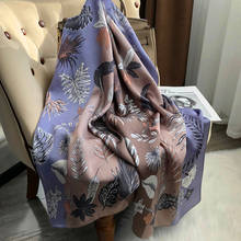 Ladies   Printed  Real silk Scarf Fashion  soft  smooth  crepe satin Long silk scarf 100%  Silk Scarf Women  Luxury Brand 2024 - buy cheap