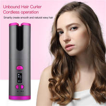 Portable USB Cordless Automatic Hair Curler Rechargeable Auto Curling Iron for Curls or Waves Intelligent Cordless Curling Iron 2024 - buy cheap