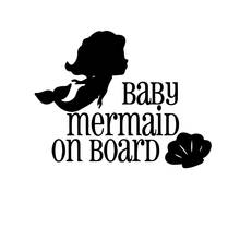 Funny Baby Mermaid on Board Car Sticker Waterproof Accessories Vinyl Decoration Decal for Mazda Cruze Peugeot,12cm*15cm 2024 - buy cheap