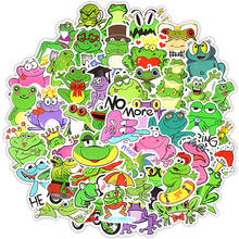 50 PCS Cute Frog Animal Stickers for Kids Bedroom Kitchen Wall Decorations Living Room Cartoon Laptop Phone Wall Decals Colorful 2024 - купить недорого