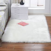 Rectangle White Red Soft Sheepskin Fluffy Bay Window Sofa Area Rugs Faux Fur Plush Wool Carpet for Bedroom Bedside Floor Mat 2024 - buy cheap