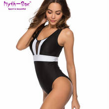 2020 One Piece Swimsuit Women Mesh Patchwork Swimwear Beach Wear Hollow Monokini Biquini Female Bathing Suit Swim Sport Bodysuit 2024 - buy cheap