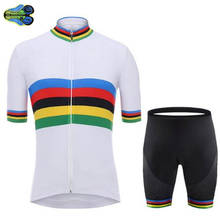 WHITE 2019 Cycling Team Jersey 9D Gel Pad Bike Shorts Set Mens Quick Dry BICYCLING Maillot Culotte Clothing 2024 - buy cheap