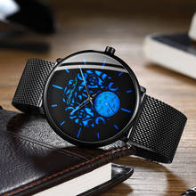 CRRJU Fashion Blue Men Watch Top Brand Luxury Famous Dress Wrist Watches Engraved Dial Design Quartz Clock 2024 - buy cheap