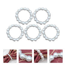 5pcs Simulated Pearl Napkin Rings Napkin Buckle Holder Napkin Clasps Wedding Party Dinner Table Decoration Crafts 2024 - buy cheap