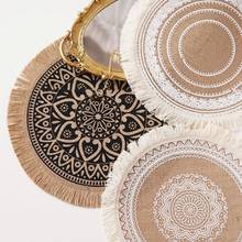 Cotton Linen Table Mat Table Mats Drink Coaster Bohemia Style Cup Mat Insulation Non-slip Placemat Kitchen Decor 2024 - buy cheap