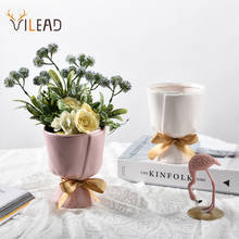 VILEAD-figuritas de florero con forma de ramo de cerámica, maceta creativa nórdica, soporte para flores, accesorios de decoración de escritorio para el hogar 2024 - compra barato