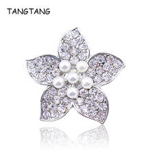 TANGTANG Lily Brooch Flower Pin Jewelry Simulated Pearl Handmade Petal Brooch Pin For Girls Wedding Jewelry Ornaments Pins 2024 - buy cheap