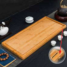 Rectangular Bamboo Tea Tray Household Tea Table Solid Wood Japanese Style Dry Brewing Tray Simple Kung-Fu Tea Set Small Drainage 2024 - buy cheap