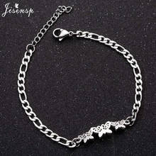 Jisensp-pulsera de acero inoxidable con forma de mariposa para mujer, brazalete de mariposas delicadas y encantadoras, regalo de joyería 2024 - compra barato
