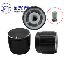 YYT 5PCS Aluminum alloy black Silver and white bright edge 21*17MM potentiometer knob cap encoder D-hole half shaft 2024 - buy cheap