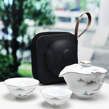 Tetera de cerámica gaiwan, taza de té de porcelana, juegos de té de gaiwan, taza de té portátil de viaje 2024 - compra barato