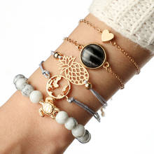 Fashion Natural Stone Bracelets For Women Turtle Charm Bracelets Animal Friendship Bracelet Heart Adjustable Women Jewellery 2024 - buy cheap