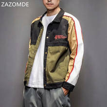 Мужская Дизайнерская куртка ZAZOMDE, осенняя модная куртка контрастных цветов с прострочкой, верхняя одежда, повседневные пальто, 2020 2024 - купить недорого