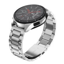 18 мм ремешок из нержавеющей стали для Samsung Galaxy Watch 42 мм 46 мм ремешок с 20 мм 22 мм ширина браслет металлический три ссылки ремешок 2024 - купить недорого