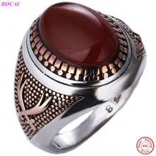 BOCAI-anillos de plata de ley S925 para hombre, moda para hombre, moda del sur de rutilo tailandés, Plata Retro, anillo con personalidad para hombre 2024 - compra barato