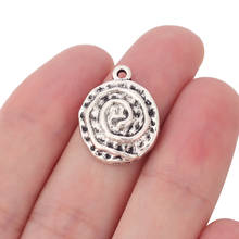 20 x Tibetan Silver Hammered Round Spiral Swirl Vortex Charms Pendants Beads for Bracelet Jewelry Making Findings 22x17mm 2024 - buy cheap