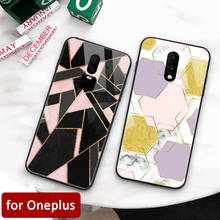 Capa de celular em vidro marmorizado para oneplus 7 pro, em silicone, 1 + 5t 6 oneplus 6 6t 7 pro 2024 - compre barato