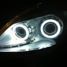 Farol dianteiro led cob com olhos de anjo para carro 2 tamanhos de 9-14v 2024 - compre barato