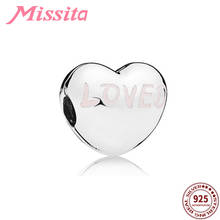 MISSITA New Fashion Love Heart Safety Bead Clip Charm fit Brand Bracelet DIY Jewelry Women Bangle Accessories 2024 - buy cheap