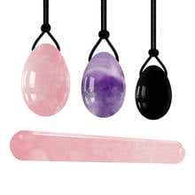 3 pcs Rose Quartz Yoni Egg Set Jade Eggs Women Kegel Exerciser Jade Massager Vaginal Muscles Tightening Ball Crystal Kegel Eggs 2024 - buy cheap