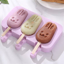 Animal Rabbit Silicone Ice Cream Molds With Lid Wedding Dessert Freezer Fruit Popsicle Molds DIY Ice Cubes Maker 2024 - buy cheap