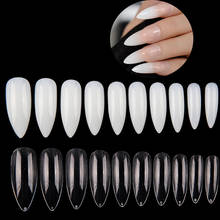 500 Pcs +100Pcs Long stiletto Oval False Nail Tips Manicure Almond New Style  Full Cover Fake Nails Transparent/Nature Tips Tool 2024 - buy cheap