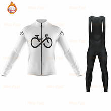 2020 Winter Thermal Fleece Men Cycling Clothes Men Jersey Suit Outdoor Bike MTB Cycling Clothing Bib Pants Set Bike Jersey Set 2024 - buy cheap