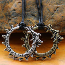 Colar cordão gótico com pingente do dragão pagão, acessório de joias viking para mulheres e homens 2024 - compre barato