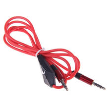 3.5mm macho para macho estéreo aux registro carro mic cabo de áudio fone de ouvido conectar cabo (cor: preto vermelho) 2024 - compre barato