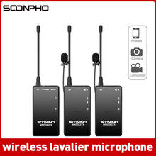 Soonimpulso microfone de lapela sem fio, microfone com 20 canais selecionáveis, alcance de 50m, para câmera dslr, entrevista, gravação ao vivo 2024 - compre barato