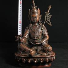 old Tibetan Buddhism BRASS Padmasambhava Buddha Statue 12"H(31cm) copper tools wedding Decoration Brass BRASS 2024 - buy cheap