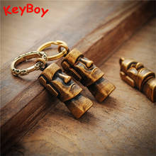 Pure Copper Easter Island Stone Man Mask Keychain Pendants Handmade Vintage Brass Watchman Motorcycle Key Chains Hanging Jewelry 2024 - buy cheap