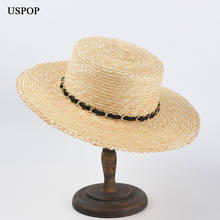 USPOP New Women Straw Sun Hat Wide Brim Beach Hats Chain Decorated Sunshade 2024 - buy cheap