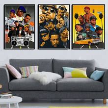Pintura a óleo da lona eminem notório 2pac JAY-Z n.w.a rapper estrela colagem poster impressões arte parede fotos sala de estar decoração casa 2024 - compre barato