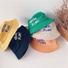Children Letters Bucket Hats Spring Summer Baby Boys Girls Fashion Sunshade Fisherman Hat Kids Flat Top Outdoor Panama Caps 2024 - buy cheap