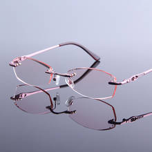 Óculos de leitura sem aro de diamante, óculos para mulheres de alta qualidade, de marca de luxo, para presbiopia 2024 - compre barato