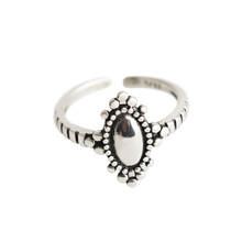 Flyleaf-anillos de plata de ley 925 para mujer, corona ovalada, joyería fina a la moda, anillo abierto Simple, Vintage de alta calidad 2024 - compra barato