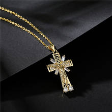 Luxury Classic Cross CZ Pendant Necklace Women's Wedding Party O Chain Romantic Valentine's Day Jewelry Gifts 2024 - buy cheap