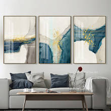 Pintura abstracta de sol dorado en lienzo, imágenes de paisaje para pared, carteles hechos a mano, cuadros de moda, sala de estar, pared nórdica, Art Deco 2024 - compra barato