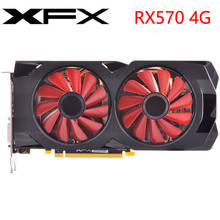 Видеокарта XFX RX 570 4 Гб 256 бит GDDR5, видеокарты для AMD RX 500 серии, VGA карты RX570, DisplayPort 470 480 580 560, б/у 2024 - купить недорого